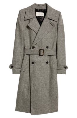 Dries Van Noten Roresby Check Wool Coat in Black 900
