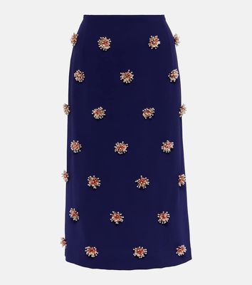 Dries Van Noten Salbylong embroidered crêpe maxi skirt