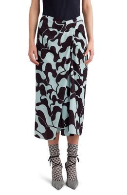 Dries Van Noten Sampa Abstract Print Midi Skirt in Mint