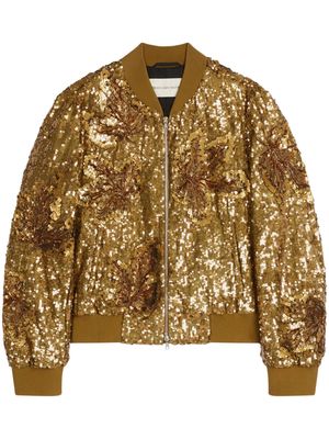 DRIES VAN NOTEN Sequin bomber jacket - Gold