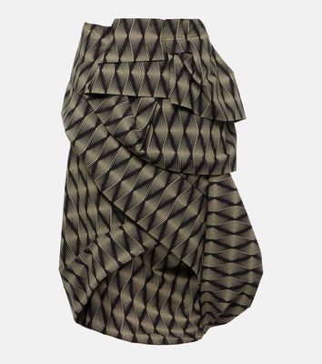 Dries Van Noten Sispy printed cotton wrap skirt