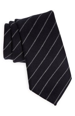 Dries Van Noten Stripe Wool Tie in Navy 509