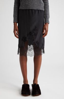 Dries Van Noten Suzy's Embroidered Hem Silk Skirt in Black 900