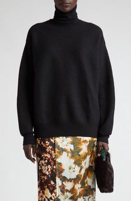 Dries Van Noten Teresia Virgin Wool Turtleneck Sweater in Black 900
