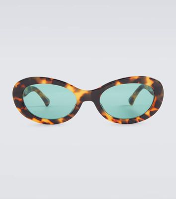 Dries Van Noten Tortoiseshell-effect oval sunglasses