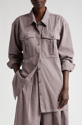 Dries Van Noten Tris Oversize Long Sleeve Cotton Shirtdress in Parma 499