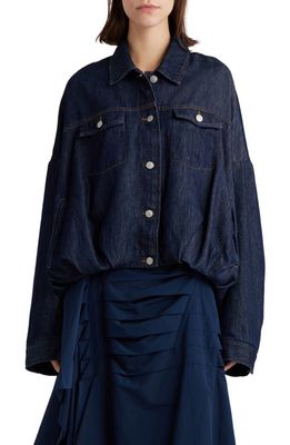 Dries Van Noten Vesto Bubble Hem Denim Jacket in Indigo 507