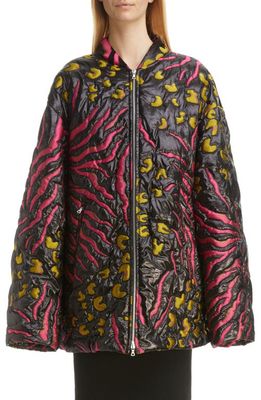 Dries Van Noten Volta Embroidered Jacquard Oversize Jacket in Black 900