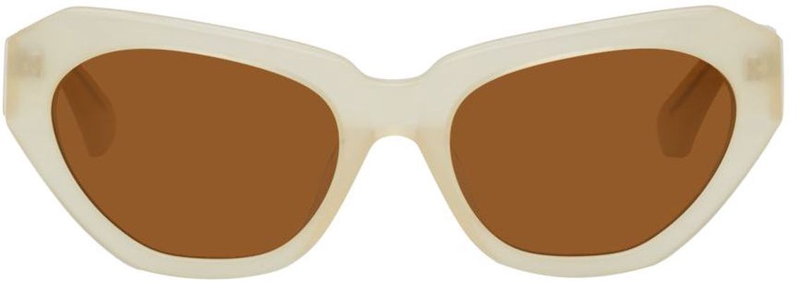 Dries Van Noten White Linda Farrow Edition Cat-Eye Sunglasses