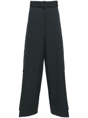 DRIES VAN NOTEN wide-leg cotton cargo trousers - Grey