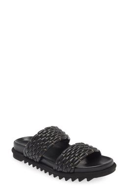 Dries Van Noten Woven Slide Sandal in Qu112 Black900