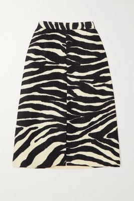 Dries Van Noten - Zebra-print Cloqué Skirt - White