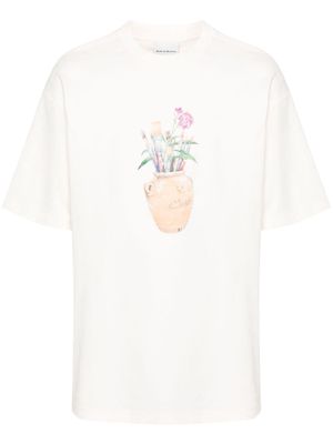 Drôle De Monsieur brushes-print cotton T-shirt - Neutrals