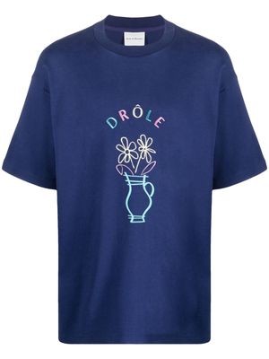 Drôle De Monsieur embroidered-design T-shirt - Blue