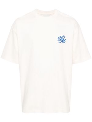 Drôle De Monsieur embroidered-logo cotton T-shirt - Neutrals
