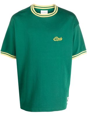 Drôle De Monsieur embroidered-logo crew neck T-shirt - Green
