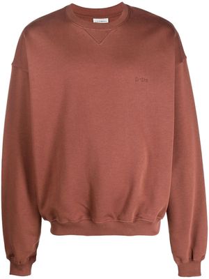 Drôle De Monsieur embroidered-logo sweatshirt - Brown