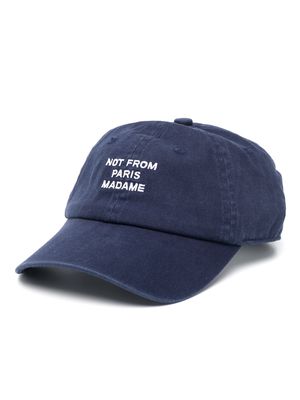 Drôle De Monsieur embroidered-slogan baseball cap - Blue