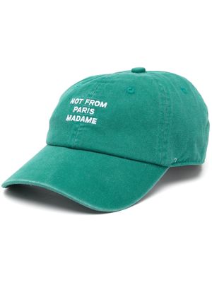 Drôle De Monsieur embroidered-slogan baseball cap - GN GREEN