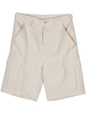 Drôle De Monsieur fine-checked cargo shorts - Neutrals