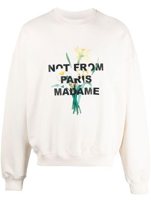 Drôle De Monsieur floral slogan-print sweatshirt - Neutrals