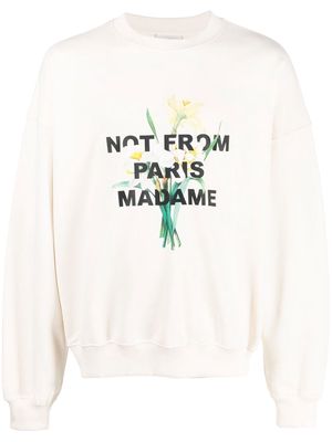 Drôle De Monsieur graphic-print crew-neck sweatshirt - Neutrals
