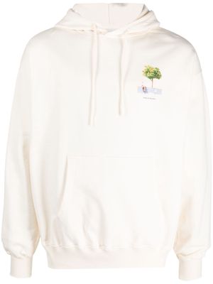 Drôle De Monsieur graphic-print detail hoodie - Neutrals