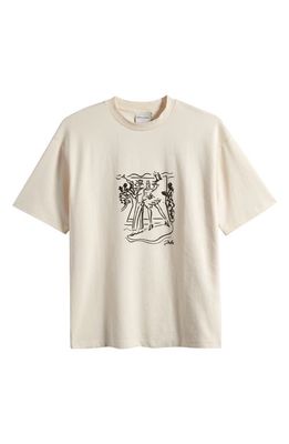 Drôle de Monsieur Le Danse Cotton Graphic T-Shirt in Cream