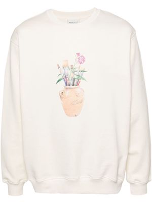 Drôle De Monsieur Le Pinceaux cotton sweatshirt - Neutrals