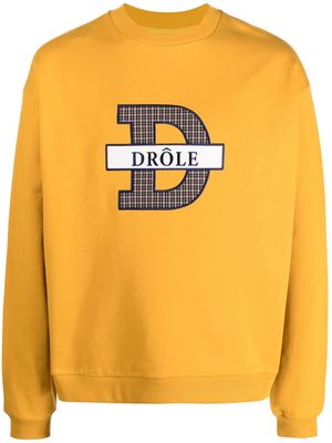 Drôle De Monsieur logo-appliqué cotton sweatshirt - Yellow