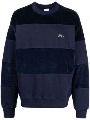 Drôle De Monsieur logo-embroidered panelled sweatshirt - Blue