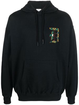 Drôle De Monsieur logo patch hoodie - Black