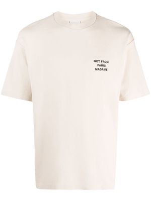 Drôle De Monsieur logo-print cotton T-shirt - Neutrals