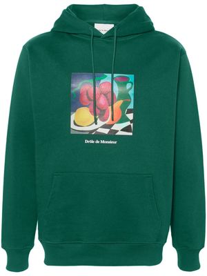 Drôle De Monsieur Nature Morte cotton hoodie - Green