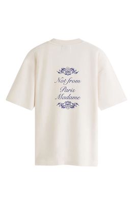 Drôle de Monsieur 'Not From Paris Madame' Ornaments Graphic Tee in Cream