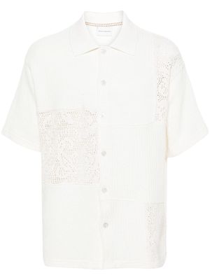 Drôle De Monsieur patchwork cotton shirt - Neutrals