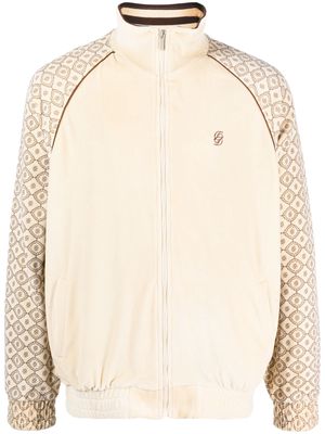 Drôle De Monsieur patterned-knit cotton jacket - Neutrals