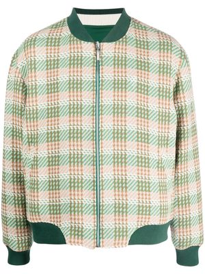 Drôle De Monsieur reversible plaid-pattern bomber jacket - Green