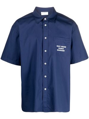 Drôle De Monsieur short-sleeve cotton shirt - Blue