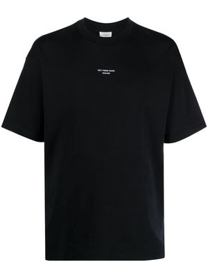 Drôle De Monsieur slogan-embroidered cotton T-shirt - Black