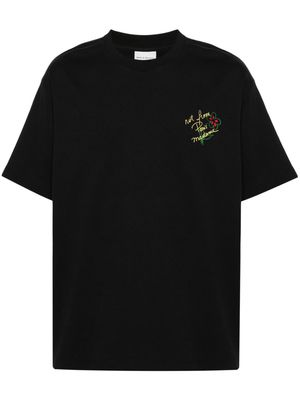 Drôle De Monsieur Slogan Esquisse cotton T-shirt - Black