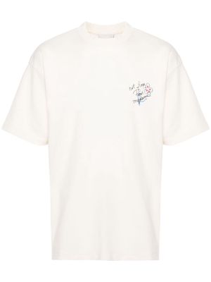 Drôle De Monsieur Slogan Esquisse cotton T-shirt - Neutrals