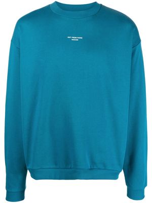 Drôle De Monsieur slogan-print cotton crew-neck sweatshirt - Blue