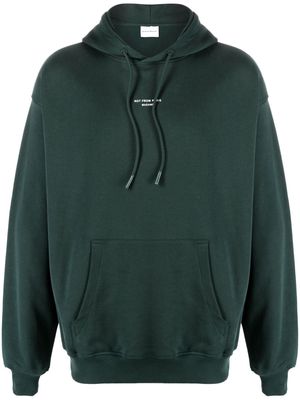 Drôle De Monsieur slogan-print cotton hoodie - Green