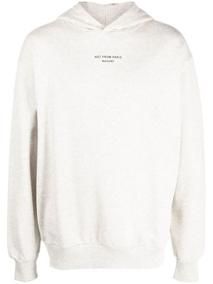 Drôle De Monsieur slogan-print cotton hoodie - Grey