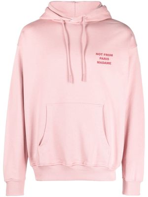 Drôle De Monsieur slogan-print cotton hoodie - Pink