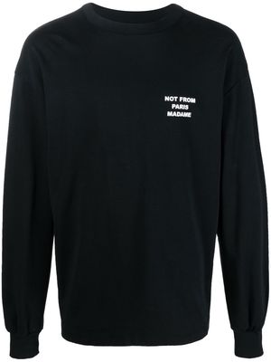 Drôle De Monsieur slogan-print cotton sweatshirt - Black