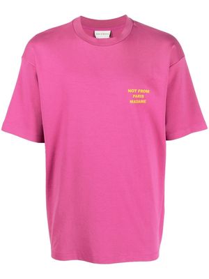 Drôle De Monsieur slogan-print T-shirt - Pink