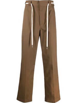 Drôle De Monsieur straight-leg drawstring trousers - Brown