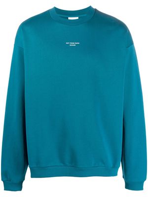 Drôle De Monsieur text-print cotton sweatshirt - Blue